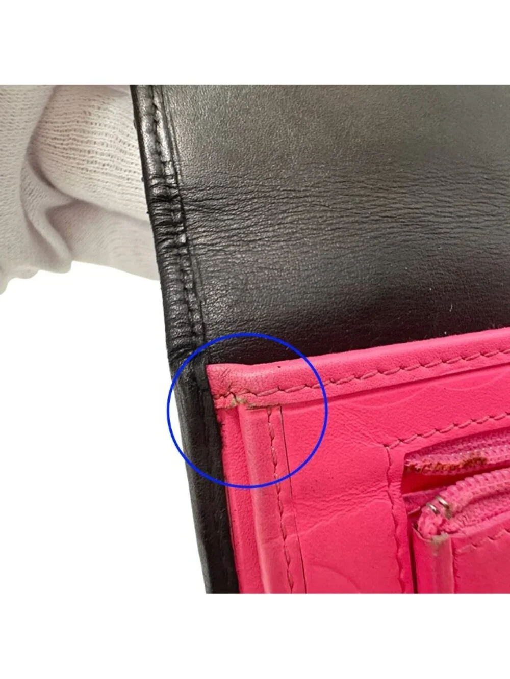Chanel Wallet Black Pink Silver CC Logo
